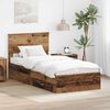 vidaXL Bedframe met hoofdeinde Oudhout 90 x 190 cm Bewerkt hout