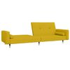 vidaXL Slaapbank 2-zits met 2 kussens fluweel geel