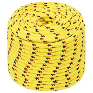 vidaXL Multifunctioneel gebruikstouw 12 mm 50 m Geel PP