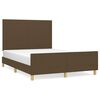 vidaXL Bedframe zonder matras stof donkerbruin 140x190 cm