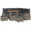 vidaXL Tuinbankenset met kussen 8 pcs Grijs poly rattan