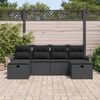 vidaXL Tuin Sofa Set met kussen met opslag 6 pcs Zwart poly rattan