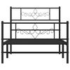 vidaXL Bedframe met hoofd- en voeteneinde metaal zwart 107x203 cm