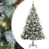 vidaXL Kunstkerstboom Groen en wit 210 cm PVC en Metaal en Plastic