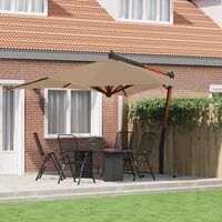 vidaXL Zweefparasol - Aluminium - 400x300 cm - Zandwit