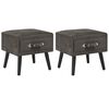 vidaXL Nachtkastjes 2 st 40x35x40 cm fluweel grijs