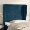 vidaXL Hoofdbord met randen 93x23x118/128 cm fluweel donkerblauw