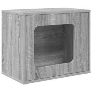 vidaXL Kattenhuis Grijs Sonoma 51 x 30 x 42,5 cm Bewerkt hout