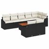vidaXL Tuinbankenset met kussen 9 pcs Zwart poly rattan