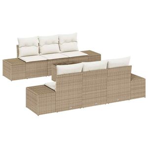 vidaXL Tuin Sofa Set 8 st Beige en Cr&egrave;me poly rattan