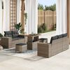 vidaXL Tuin Sofa Set met kussen met opslag 8 pcs Grijs Poly Rattan