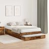 vidaXL Opbergbedframe met lade met opslag Oud Hout 120 cm Bewerkt hout