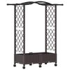 vidaXL Verhoogd Bed met Trellis en Dak Bruin 124 x 40 x 129 cm PP