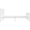 vidaXL Bedframe met hoofd- en voeteneinde metaal wit 160x200 cm
