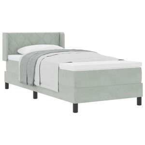 vidaXL Boxspringbed met hoofdeinde Lichtgrijs 200 x 90 cm Fluweel