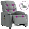 vidaXL Massagestoel elektrisch verstelbaar stof lichtgrijs
