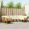 vidaXL Buiten bankenset met kussen 9 pcs Natuurlijk en Cr&egrave;me
