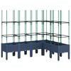vidaXL Plantenbak met latwerk 160x120x142,5 cm polypropeen blauwgrijs