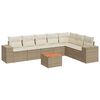 vidaXL 8-delige Loungeset met kussens poly rattan beige