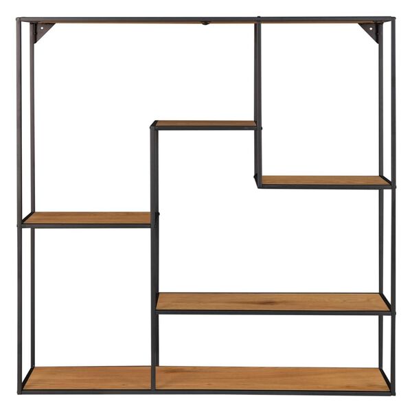 House Nordic Wandmeubel Avery 85x18x85 cm eikenkleurig en zwart