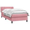 vidaXL Boxspring met matras fluweel roze 100x220 cm