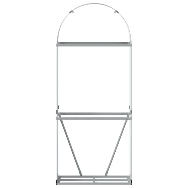 vidaXL Haardhoutopslag 80x45x190 cm gegalvaniseerd staal zilverkleurig