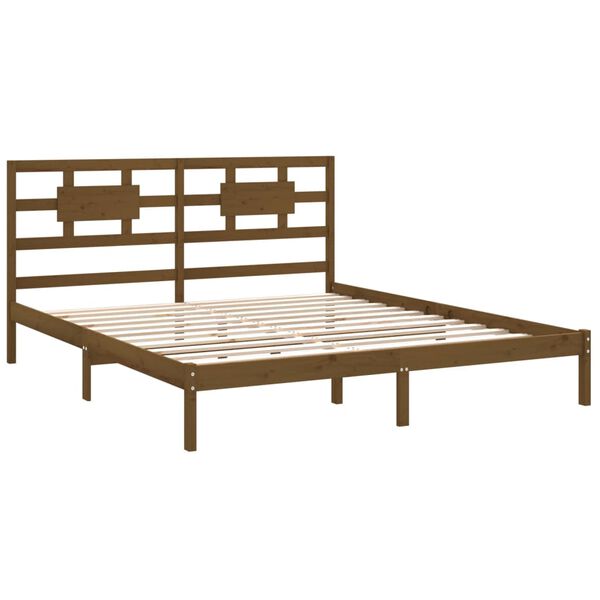 vidaXL Bedframe massief hout honingbruin 200x200 cm