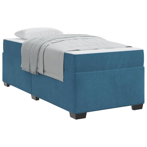 vidaXL Bedframe met matras Blauw 80 x 200 cm Stof