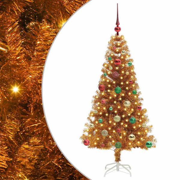 vidaXL Kerstboom met 150 LED met standaard Goud 150 cm PET