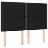 vidaXL Hoofdbord zwart 144x5x118/128 cm stof