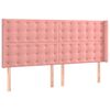 vidaXL Boxspring met matras en LED fluweel roze 160x200 cm