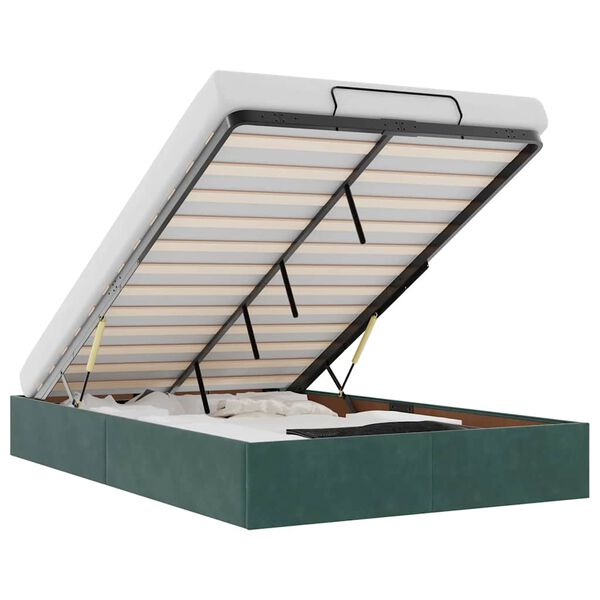 vidaXL Ottoman bedframe zonder matras 120x200 cm fluweel donkergroen