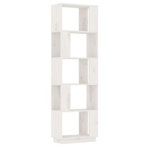 vidaXL Boekenkast/kamerscherm 51x25x163,5 cm massief grenenhout wit