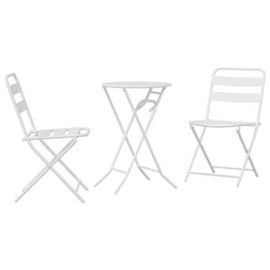 vidaXL Tuin Bistro Set 3 st Wit Staal