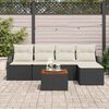 vidaXL Tuinbankenset met kussen 6 pcs Zwart poly rattan