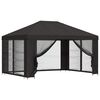 vidaXL Tuin Gazebo met Zijwanden 4 &times; 3 m Antracietkleurig