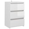 vidaXL Nachtkastje 40x35x62,5 cm bewerkt hout hoogglans wit
