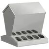 vidaXL Kip voerbak Zilver 40 x 40 x 45 cm Gegalvaniseerd staal