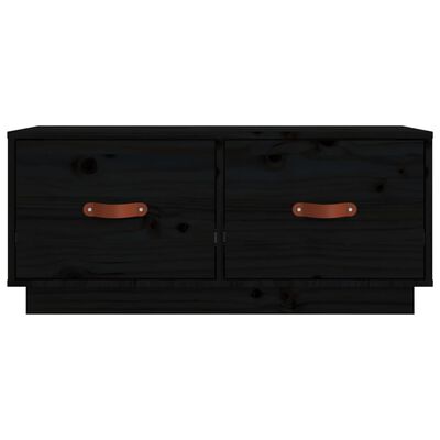 vidaXL Tv-meubel 80x34x35 cm massief grenenhout zwart