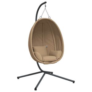 vidaXL Hangstoel met standaard stof en staal taupe