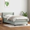 vidaXL Boxspring met matras fluweel lichtgrijs 100x220 cm