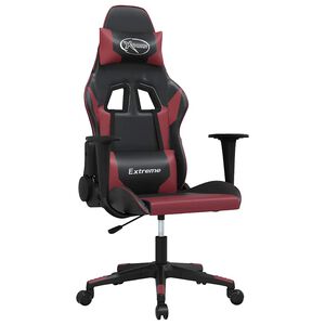 vidaXL Gamestoel kunstleer zwart en wijnrood