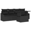 vidaXL Tuin Sofa Set met opslag 5 pcs Zwart Poly riet