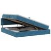 vidaXL Opslag bed met hoofdeinde Donkerblauw 200 x 200 cm Fluweel