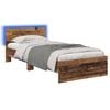 vidaXL Bed Frame met LED Oud hout 80 x 200 cm Bewerkt hout