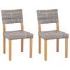 vidaXL Eetkamerstoel GENDT 2 st Kubu Rattan Kubu grijs 46 x 55 x 84 cm