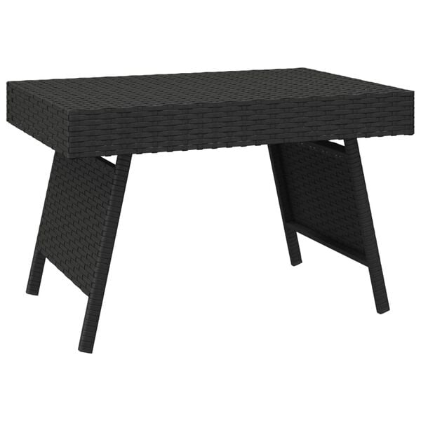 vidaXL Bijzettafel inklapbaar 60x40x38 cm poly rattan zwart