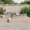 vidaXL Bankstel met kussen 7 pcs Beige en Licht Grijs poly rattan