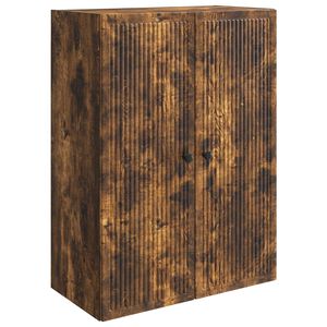 vidaXL Wandkast Gerookt eiken 66 x 34,5 x 90 cm Bewerkt hout