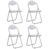 vidaXL Opklapbare stoelen, 4 stuks, wit kunstleer